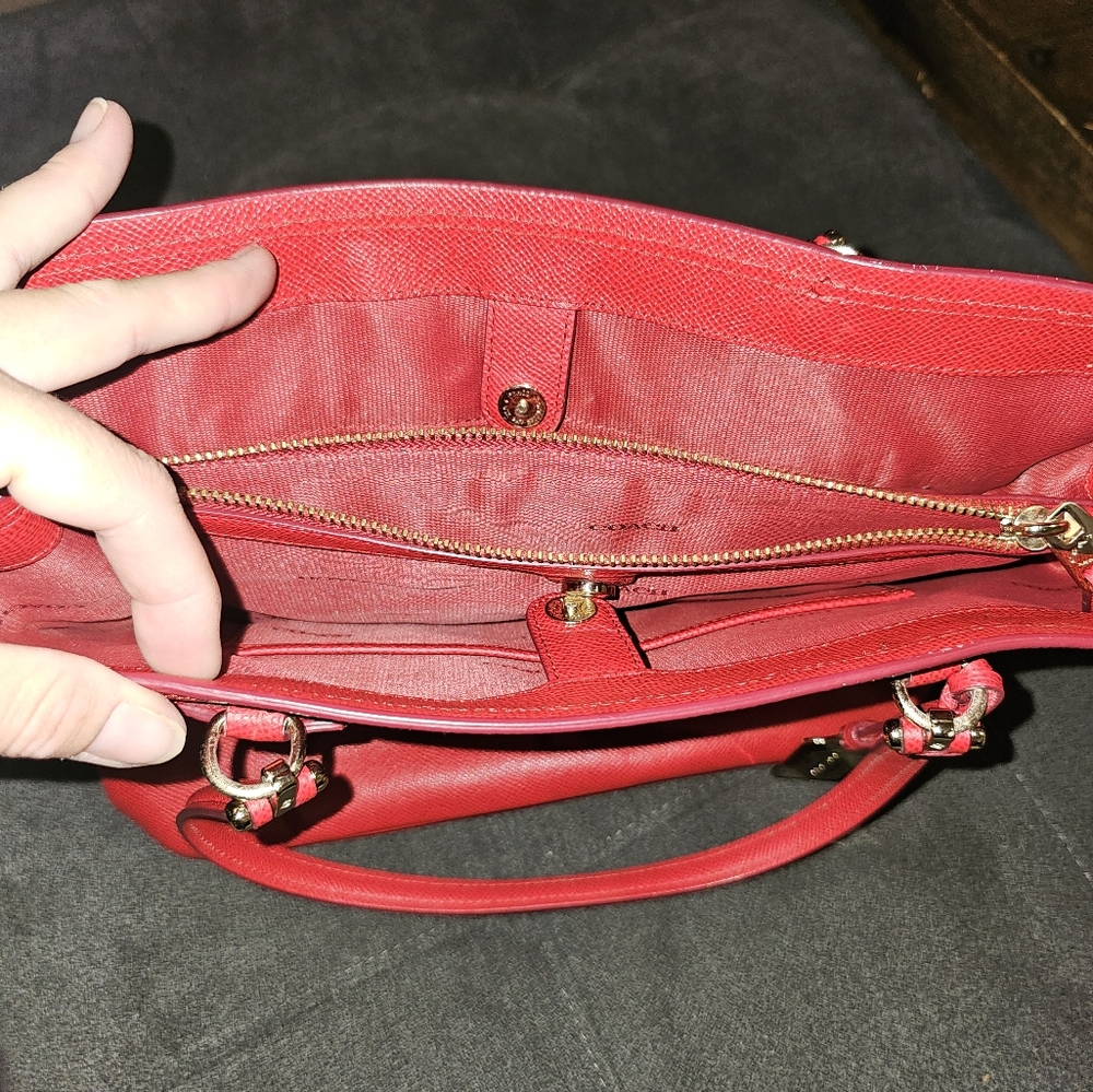 Coach Kitt Red Leather Tote - Picture 2 of 3